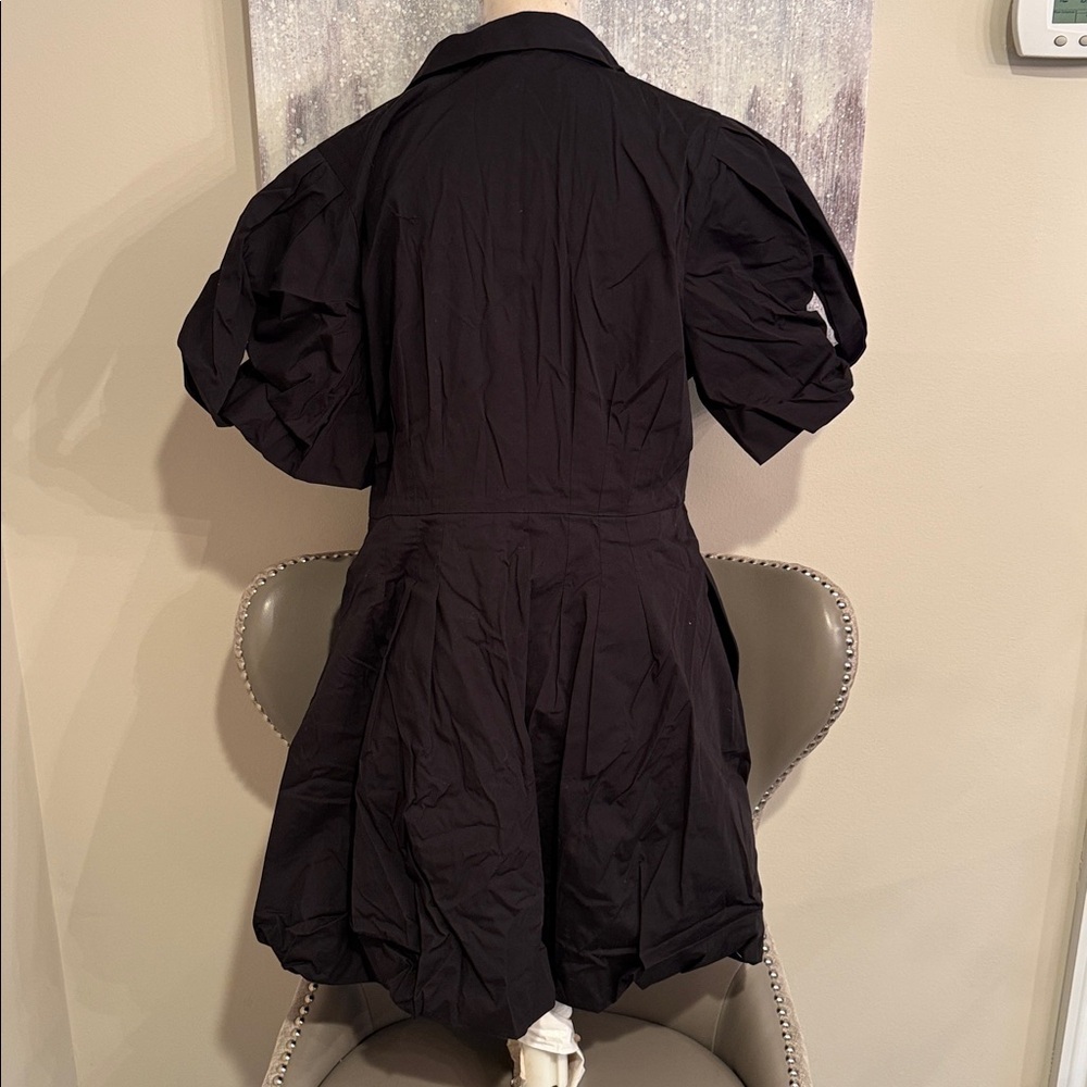 Black Puff Sleeve Dress - Picture 3 of 5